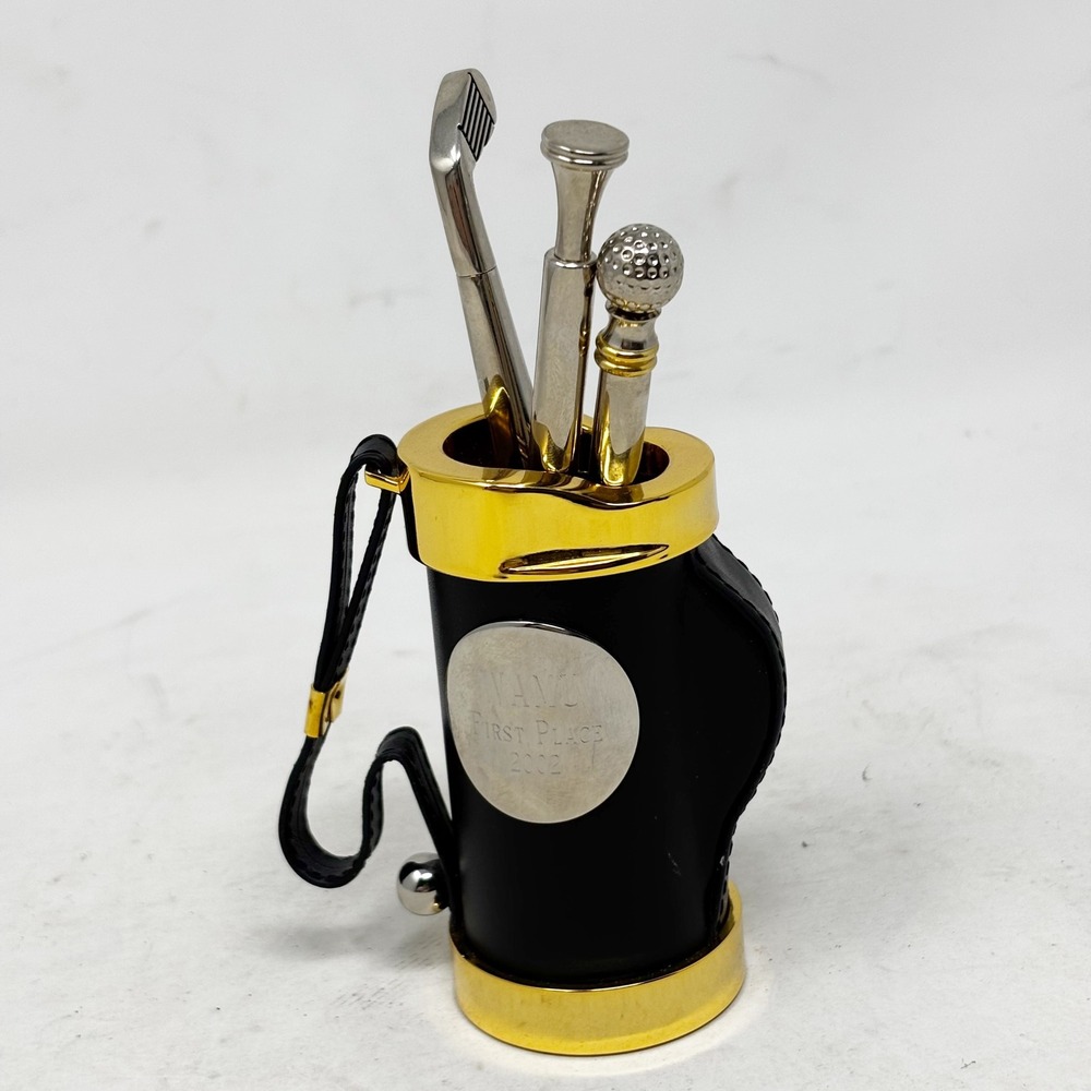 Things Remembered 2002 Golf Bag 3 Pen Holder Set Collectible‎